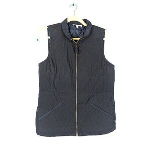 Talbots Women Quilted Vest Navy Blue SIze Small Preppy Career Casual
